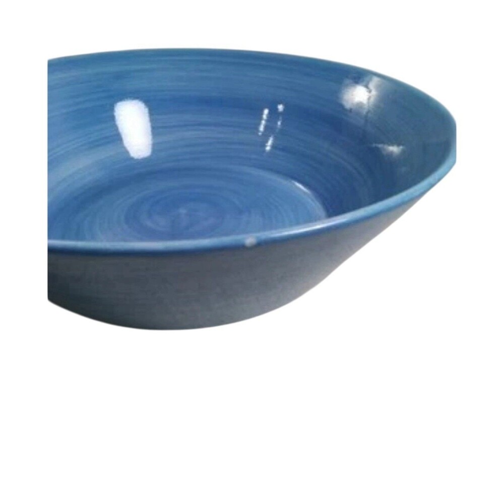 Gibson Everyday Blue Swirl Hand Painted Serving Bowl 8 7/8" Diameter - Picture 5 of 9